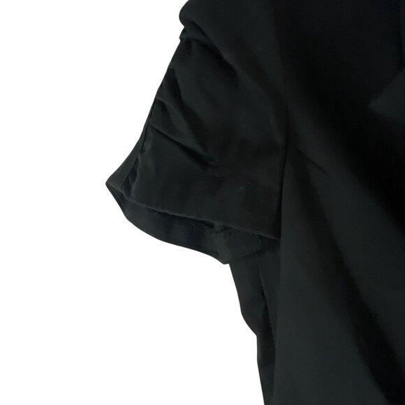 Ellen Tracy Black Short Sleeve Mini Dress With Gold Zipper Size 6 Whimsygoth - Picture 6 of 10